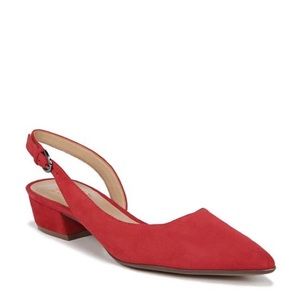 Naturalizer Banks Red Suede Slingback Pumps